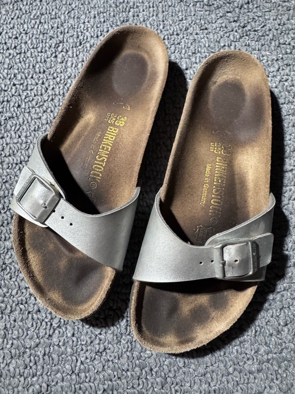 Birkenstock Madrid in Silver leather Size 38
